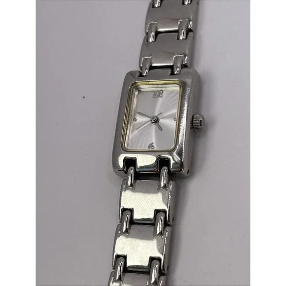 Merona Women's Tank Quartz Watch Silver Tone 7.5" Band 19mm Case-‎ New Battery - Picture 5 of 9